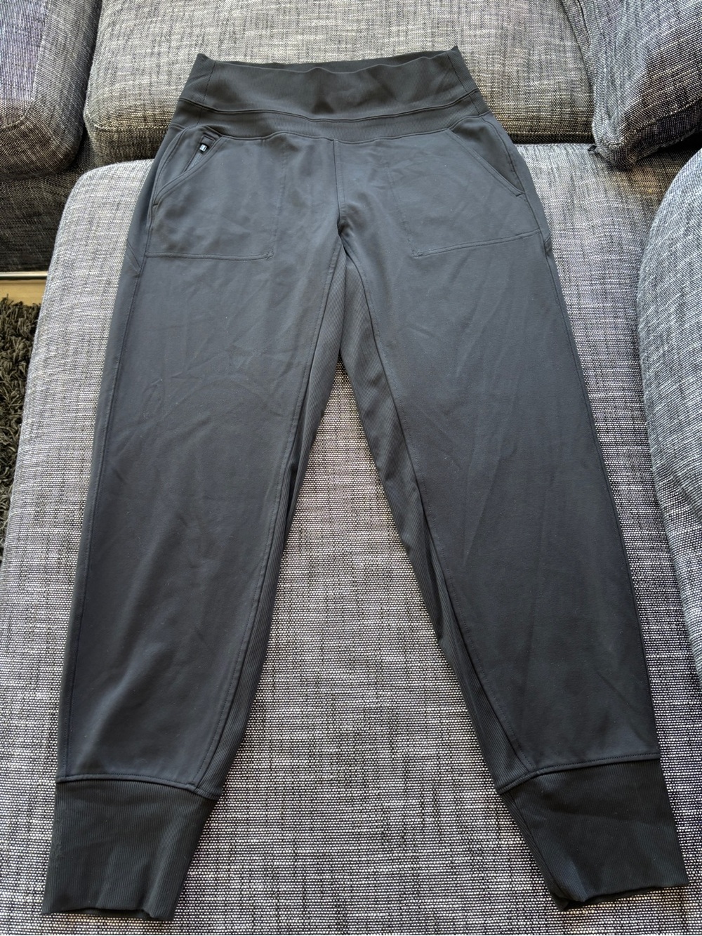Athleta Black Ribbed Trim Jogger Pants - Small